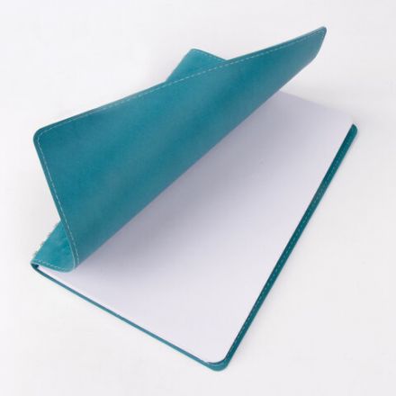 Бизнес-тетрадь на гребне А5 148x218 мм, BRAUBERG "Office PRO", под кожу, клетка, 80 л., бирюзовая, 111043