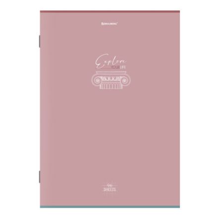 Тетрадь А4, 96 л., BRAUBERG, скоба, клетка, глянцевый лак, "Pastel", (микс в спайке), 405323