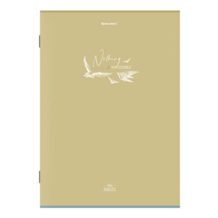 Тетрадь А4, 96 л., BRAUBERG, скоба, клетка, глянцевый лак, "Pastel", (микс в спайке), 405323