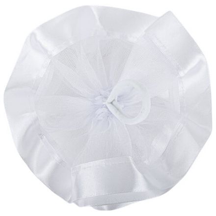 Бант для волос НАБОР 2 шт., диаметр 17 см, на резинке, белый, MONTE VITA (МОНТЕ ВИТА), 457115
