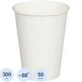 Стакан одноразовый бум 1-сл. d-90мм 300мл белый КОМУС 50шт/уп