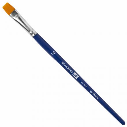 Кисти художественные набор 4 шт., синтетика (плоские № 2, 4, 6, 10), BRAUBERG ART DEBUT, 201032