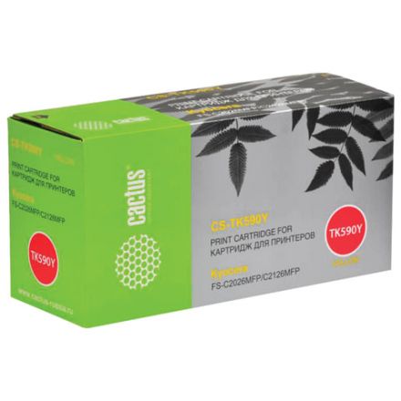 Тонер-картридж CACTUS (CS-TK590Y) для KYOCERA FS-C2026MFP/2126MFP/2626MFP, желтый, ресурс 5000 стр. Тонер-картридж CACTUS (CS-TK590Y) для KYOCERA FS-C2026MFP/2126MFP/2626MFP, желтый, ресурс 5000 стр.