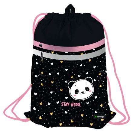 Мешок для обуви 1 отделение Berlingo "Cool panda", 340*460мм, вентиляционная сеточка, светоотражающая лента, карман на молнии Мешок для обуви 1 отделение Berlingo "Cool panda", 340*460мм, вентиляционная сеточка, светоотражающая лента, карман на молнии