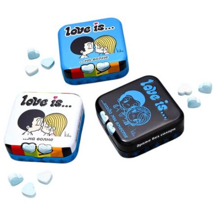Драже освежающие в форме сердца LOVE IS, вкус мята, 20 г, 709242