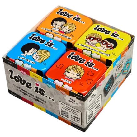 Драже освежающие в форме сердца LOVE IS, вкус мята, 20 г, 709242