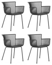 Набор 4 шт Стул обеденный DOBRIN ROSS, темно-серый (GR-04) без подушки