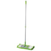 Швабра с флаундером 40 см, телескопический черенок 70-120 см, еврорезьба, МОП из микрофибры букли "СИНЕЛЬ" (ТИП К), ЛЮБАША, 603602