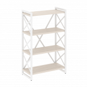 Loft Стеллаж на регулируемых опорах-4 полки VR.L-MST.O-4.8 Денвер светлый/Белый металл 800*400*1280