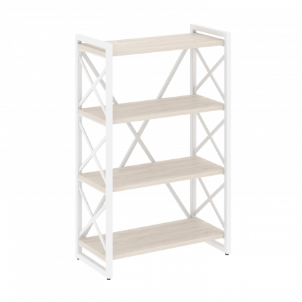 Loft Стеллаж на регулируемых опорах-4 полки VR.L-MST.O-4.8 Денвер светлый/Белый металл 800*400*1280