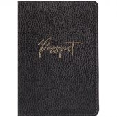 Обложка для паспорта OfficeSpace "Naples", кожа, серый, тиснение фольгой