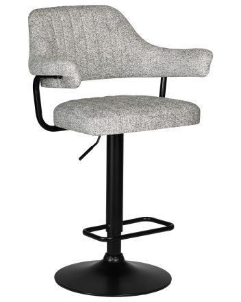 Набор 2 шт Стул барный DOBRIN CHARLY BLACK, светло-серый твид (LEO04)