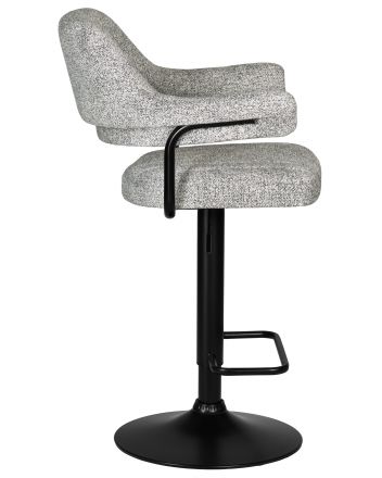 Набор 2 шт Стул барный DOBRIN CHARLY BLACK, светло-серый твид (LEO04)
