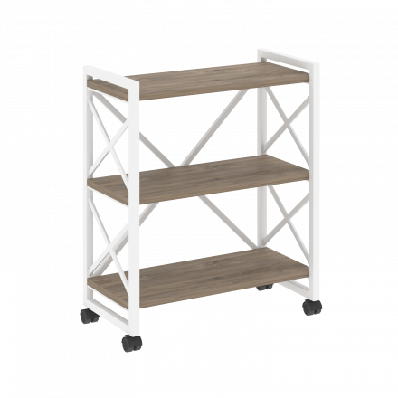 Loft Стеллаж на колесных опорах-3 полки VR.L-MST.K-3.8 Тиквуд тёмный/Белый металл 800*400*968 Loft Стеллаж на колесных опорах-3 полки VR.L-MST.K-3.8 Тиквуд тёмный/Белый металл 800*400*968