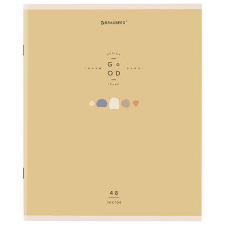 Тетрадь А5 48 л. BRAUBERG скоба, клетка, обложка картон, "Natural" (микс в спайке), 404359