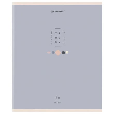 Тетрадь А5 48 л. BRAUBERG скоба, клетка, обложка картон, "Natural" (микс в спайке), 404359