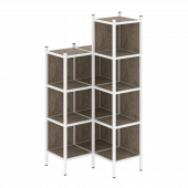 Loft Угловой внутренний стеллаж наборный VR.L-38 Тиквуд тёмный/Белый металл 862*862*1869