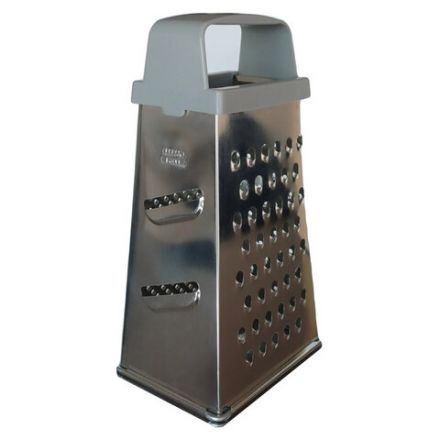 Терка 4 грани 22х11х8,5 см, белая жесть с пластиковой ручкой, BOOMHOUSE (БумХаус) Кварц, 701859