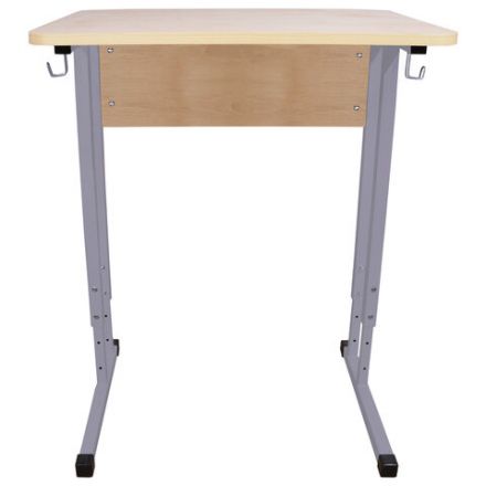 Стол-парта 1-местный регулируемый "Умник", 600х500х640-760 мм, рост 4-6, серый каркас, ЛДСП клён