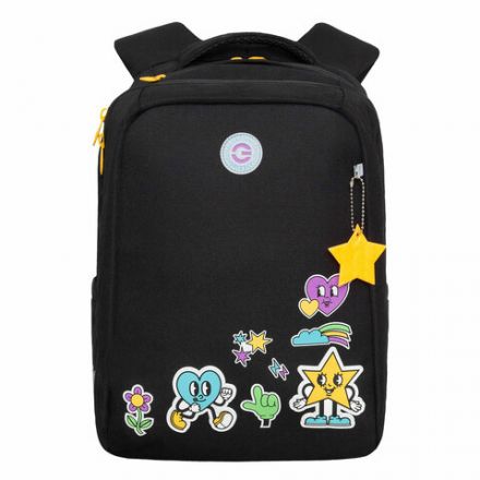 Рюкзак GRIZZLY школьный, анатомическая спинка, 2 отделения, для девочек, EMOJI, 39х26х17 см, RG-466-2/1 Рюкзак GRIZZLY школьный, анатомическая спинка, 2 отделения, для девочек, EMOJI, 39х26х17 см, RG-466-2/1