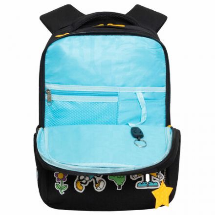 Рюкзак GRIZZLY школьный, анатомическая спинка, 2 отделения, для девочек, EMOJI, 39х26х17 см, RG-466-2/1 Рюкзак GRIZZLY школьный, анатомическая спинка, 2 отделения, для девочек, EMOJI, 39х26х17 см, RG-466-2/1