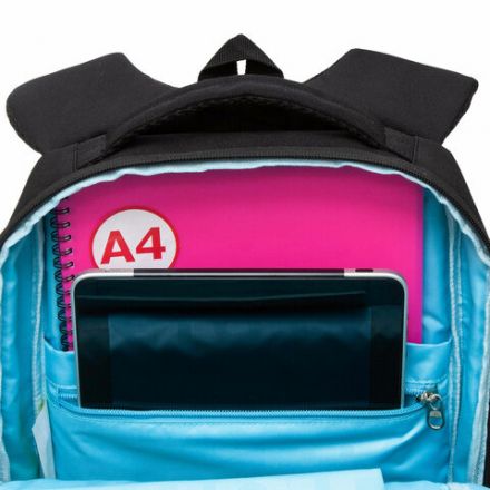 Рюкзак GRIZZLY школьный, анатомическая спинка, 2 отделения, для девочек, EMOJI, 39х26х17 см, RG-466-2/1 Рюкзак GRIZZLY школьный, анатомическая спинка, 2 отделения, для девочек, EMOJI, 39х26х17 см, RG-466-2/1