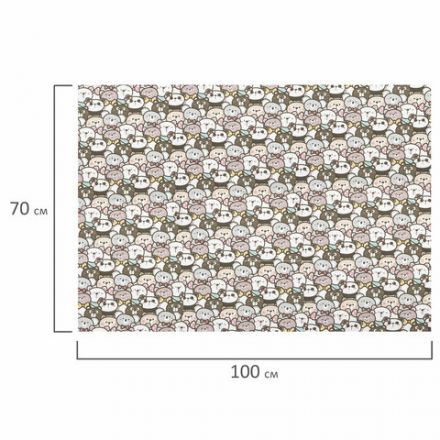 Бумага упаковочная подарочная мелованная "Funny Animals", 70x100 см, 10 дизайнов ассорти, ЗОЛОТАЯ СКАЗКА, 591917