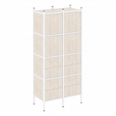 Loft Прямой стеллаж наборный VR.L-04 Денвер светлый/Белый металл 862*446*1869 Loft Прямой стеллаж наборный VR.L-04 Денвер светлый/Белый металл 862*446*1869