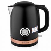 Чайник с термометром BRAYER BR1005BK, 1,7 л, 2200 Вт, закрытый нагревательный элемент, сталь, черный Чайник с термометром BRAYER BR1005BK, 1,7 л, 2200 Вт, закрытый нагревательный элемент, сталь, черный