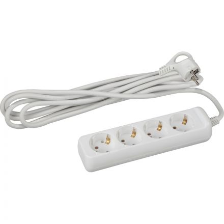 Удлинитель ЭРА UX-4e-3m (4р/3м/10А/с заземлением/ПВС 3x0,75мм2, белый)