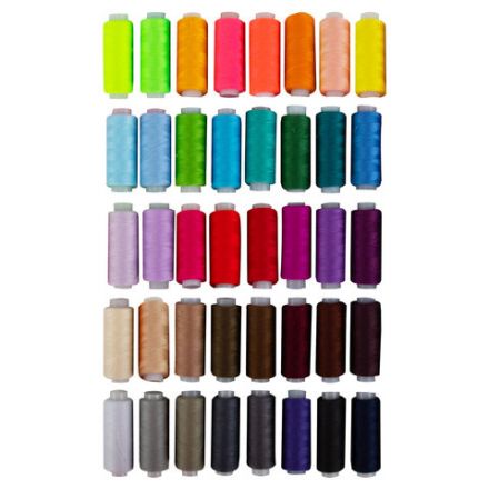 Нитки швейные 40/2, 200 м, полиэстер, НАБОР 40 цветов, DEVELIA (Девелиа), 609628