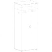 Шкаф S/P/A/A/A для одежды 80х60х195см Титан/Тортора OMHD860TITR