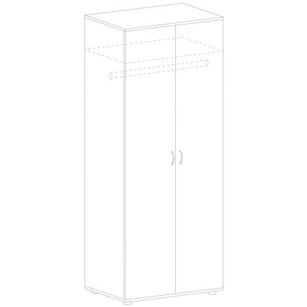 Шкаф S/P/A/A/A для одежды 80х60х195см Титан/Тортора OMHD860TITR