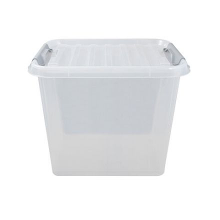 Ящик-контейнер 50 л с КРЫШКОЙ НА ЗАЩЕЛКАХ "ПРОФИ", 40х50х39 см, штабелируемый, ПРОЧНЫЙ, прозрачный, 437960000 Ящик-контейнер 50 л с КРЫШКОЙ НА ЗАЩЕЛКАХ "ПРОФИ", 40х50х39 см, штабелируемый, ПРОЧНЫЙ, прозрачный, 437960000
