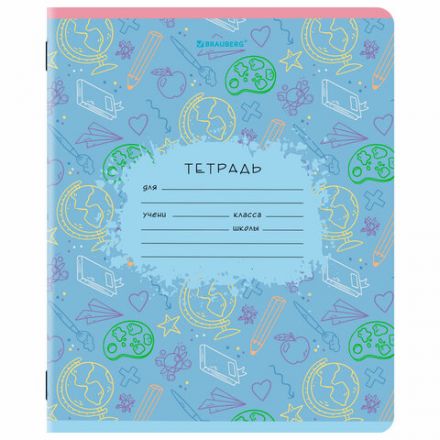 Тетрадь 12 л. BRAUBERG клетка, обложка картон, ПАТТЕРН, 107267