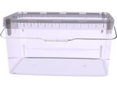 Ведро 5,8л. прямоугольное, с бесцветной крышкой, с ручкой металл  бесцветное