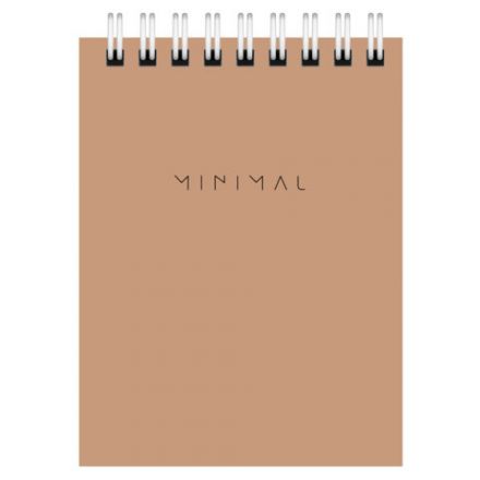 Блокнот МАЛЫЙ ФОРМАТ А7 75х105 мм, 40 л., гребень, картон, клетка, BRAUBERG "Minimal Classic", 116430