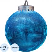 Шар 240мм, с глиттером лакированный (синий), 513495