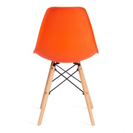 Стул CINDY (EAMES) (mod. 001) дерево бук/металл/сиденье пластик, 51x46x82см, оранжевый/orange