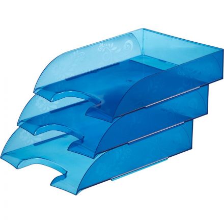 Лоток горизонтальный Комус Русская серия, синий прозрач