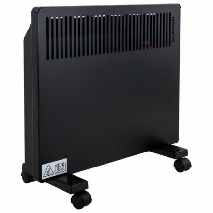 Обогреватель-конвектор SONNEN TEPLO-10, 1000 Вт, Х-образный нагревательный элемент, черный, сделано в России, 457627