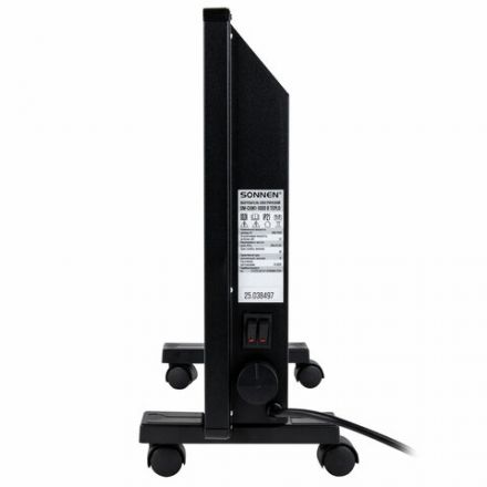 Обогреватель-конвектор SONNEN TEPLO-10, 1000 Вт, Х-образный нагревательный элемент, черный, сделано в России, 457627