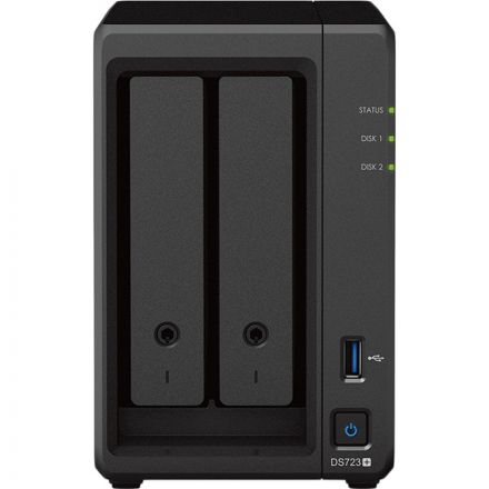 Сетевое хранилище Synology DS723+ 2x2.5/3.5 SATA/Ryzen R1600/2GB DDR4