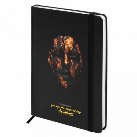 Ежедневник недатированный с резинкой А5 145х203 мм, BRAUBERG, твердый, фольга, 128 л., "Face", 116296