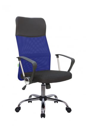 Кресло Smart RCH 8074 Чёрная ткань/Синяя сетка