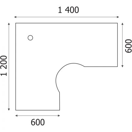 Стол эргономичный Easy One LT 22/16 левый (1400x1200x740 мм) Серый