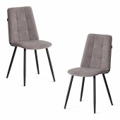 Стул обеденный Asti (2 шт. в упаковке) TREND, велюр, серый/чёрный, 29