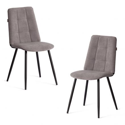 Стул обеденный Asti (2 шт. в упаковке) TREND, велюр, серый/чёрный, 29 Стул обеденный Asti (2 шт. в упаковке) TREND, велюр, серый/чёрный, 29