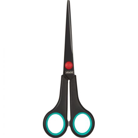 Ножницы Attache 170 мм с пласт. прорезин. ручками, тефл.покр.цв.черн/красн