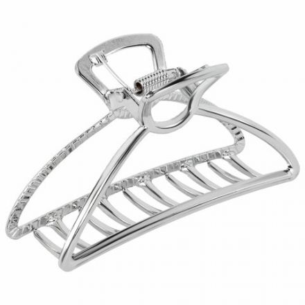 Краб для волос 7,8 см, серебристый, MONTE VITA (МОНТЕ ВИТА), 457016